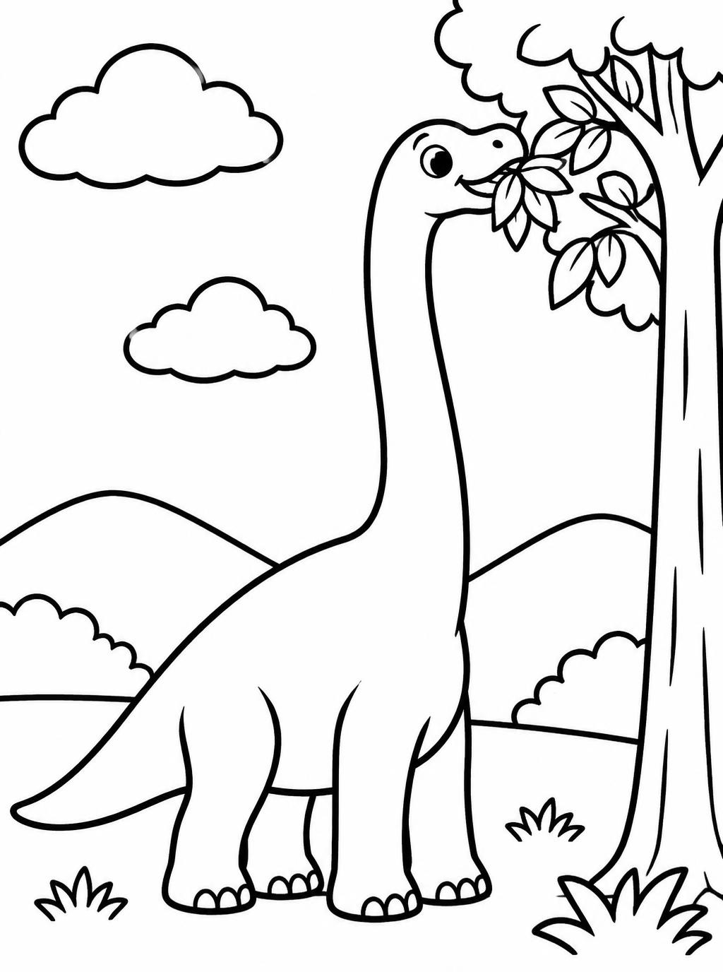 Ausmalbilder: Langhals-Dinosaurier