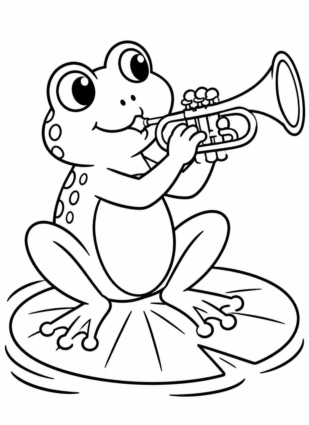 Ausmalbilder: Trompeten-Frosch