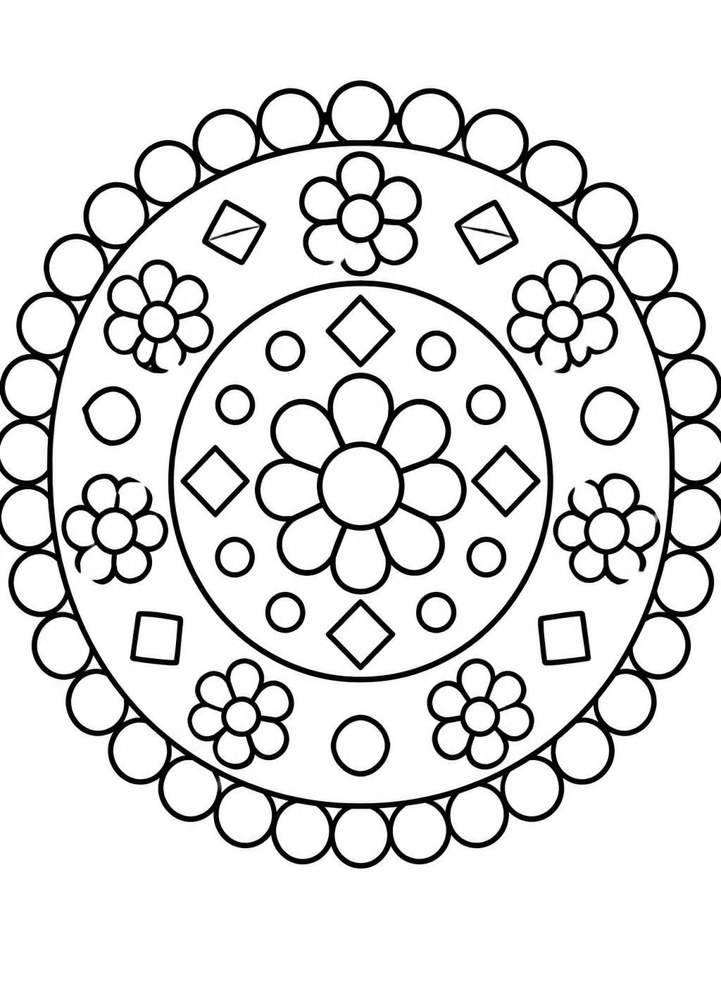 Ausmalbilder: Muster-Mandala