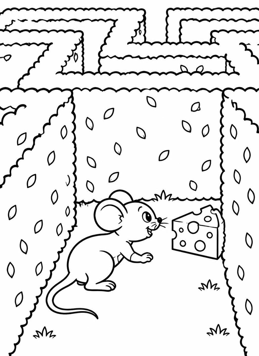 Ausmalbilder: Maus im Labyrinth