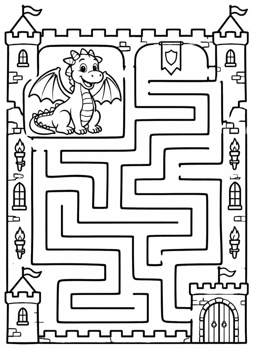 Ausmalbilder: Drachenburg-Labyrinth